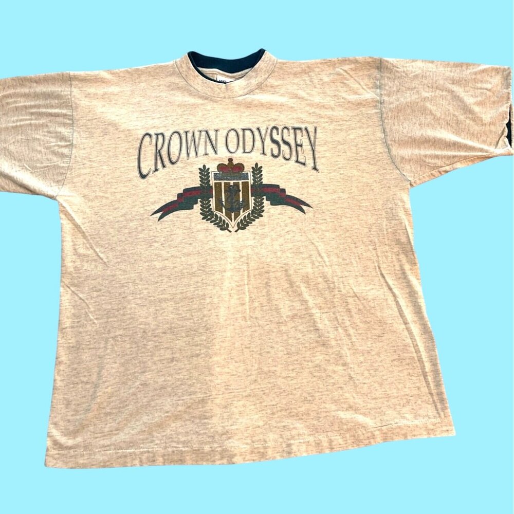 XL Cotton T Shirt Green Royal Cruise Crown Odyssey Luxury Ocean Liner Ship VTG - Picture 2 of 14